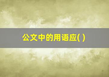 公文中的用语应( )